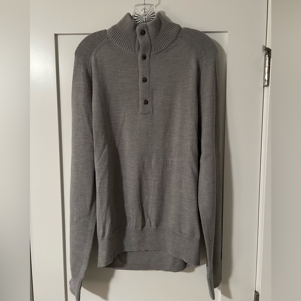 Banana Republic Merino Wool-Blend Quarter-Button Sweater